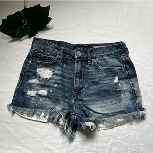 Aeropostale High waisted aero cheeky jean shorts distressed size 2